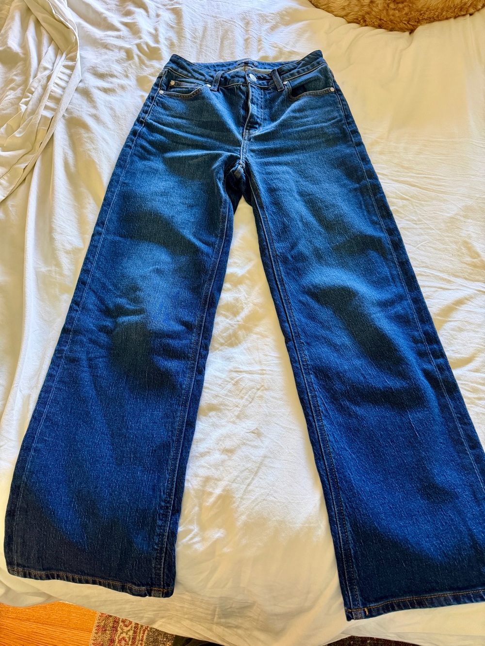 Quince Dark Blue Wide-Leg Jeans